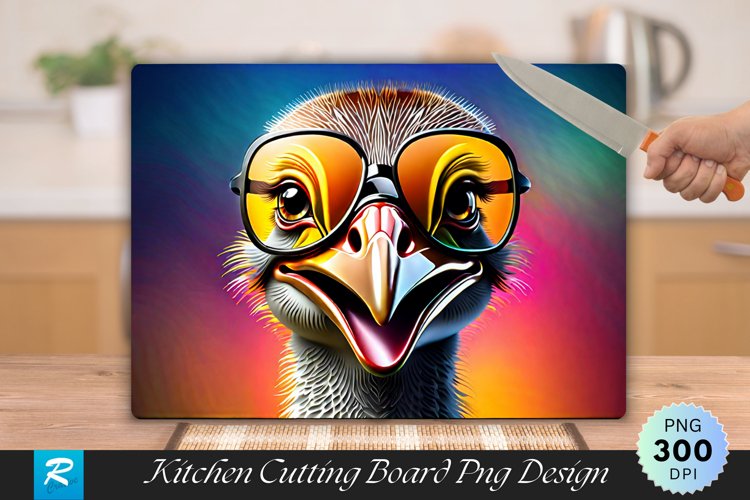 Ostrich Cutting Board Sublimation Design example image 1