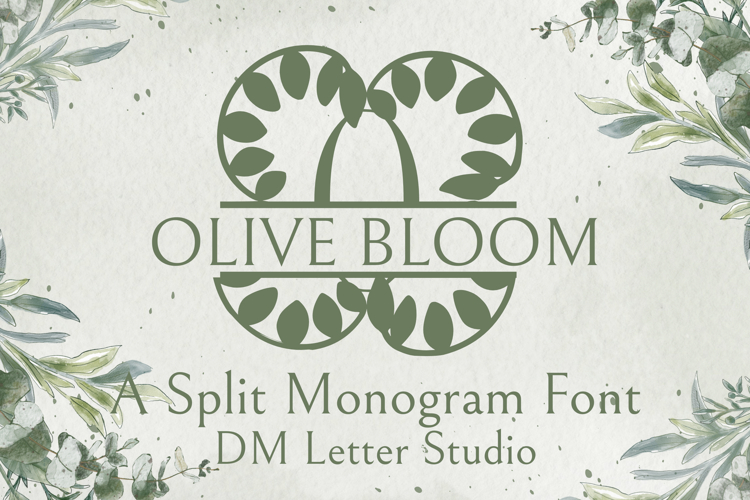 Olive Bloom Split - Monogram Serif Split Monogram Font