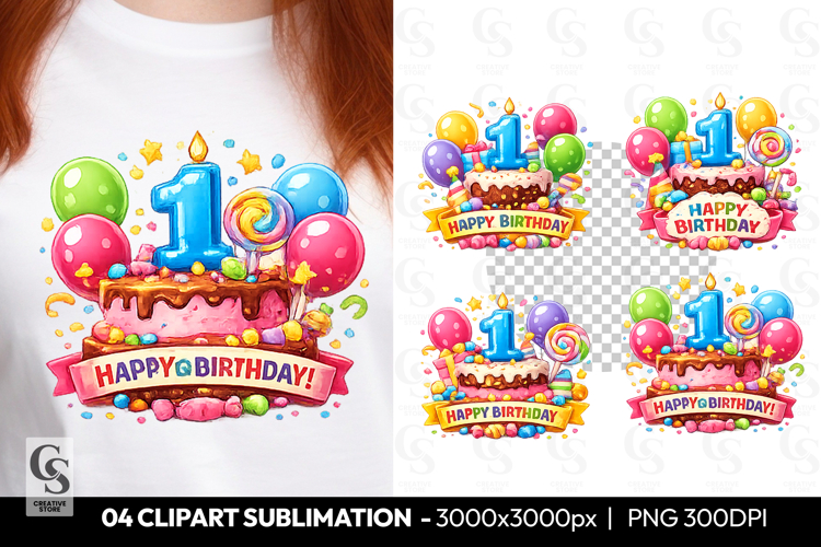 First Birthday Clipart PNG