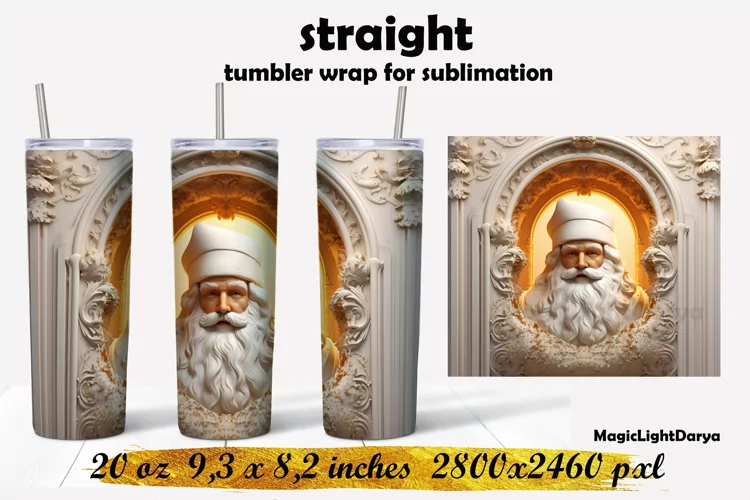 Christmas Santa Tumbler,3d Christmas Tumbler design