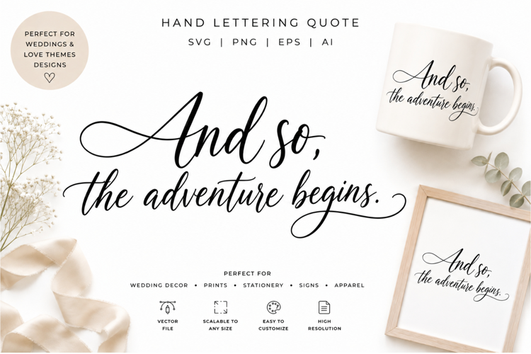 Romantic Wedding Hand Lettering