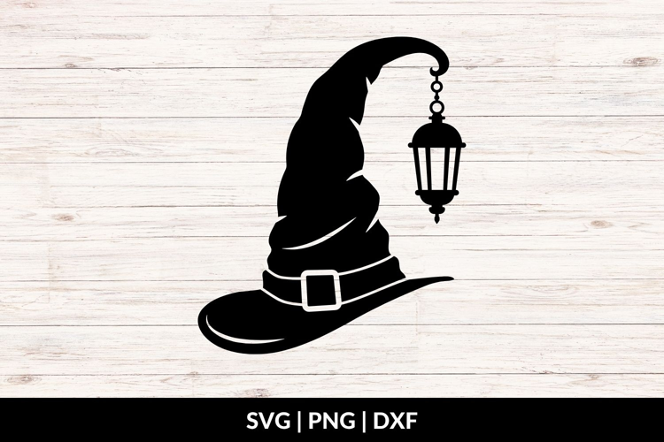 Witch Hat with Lantern SVG, PNG, DXF