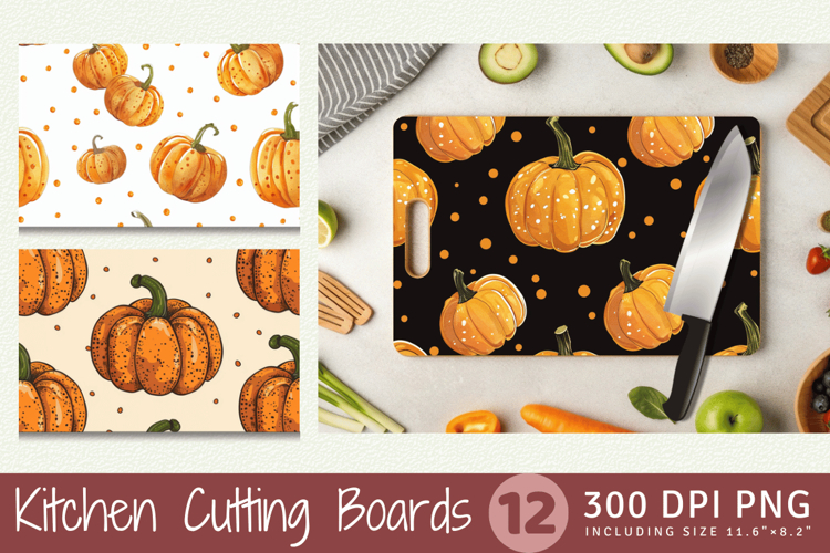 Pumpkin   Tiny Dots Cutting Boards sublimation Design