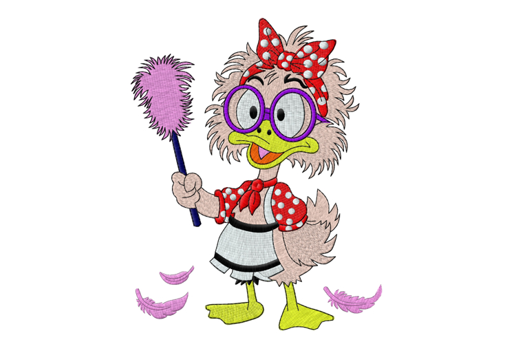 Funny Duck Maid Embroidery Design