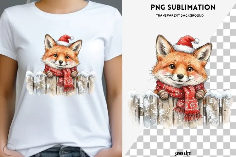 Christmas peeking character png design for T-shirts
