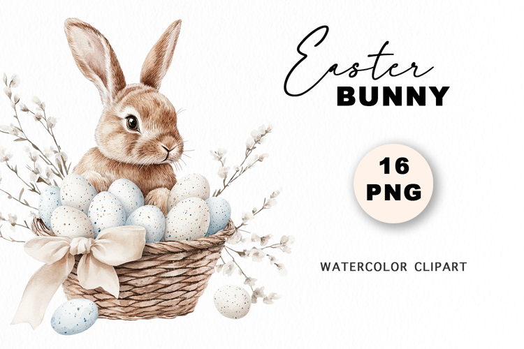 Watercolor Easter Bunny clipart