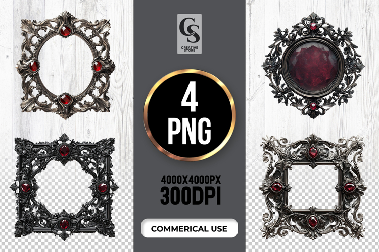 Vintage Ornate Frame Clipart Sublimation PNG