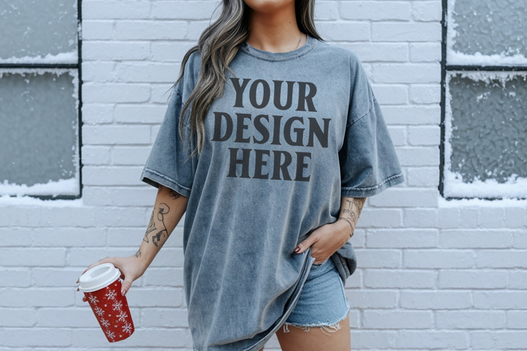 Bay Christmas Comfort Colors 1717 TShirt Mockup,cc1717 mock