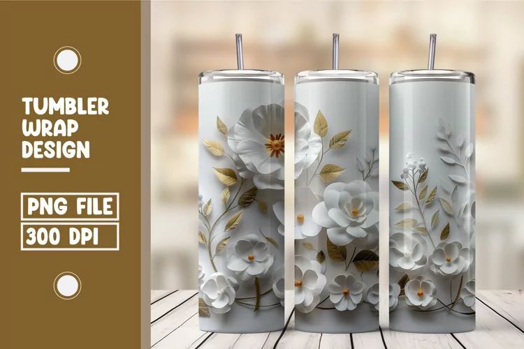 Flower Tumbler Wrap Design