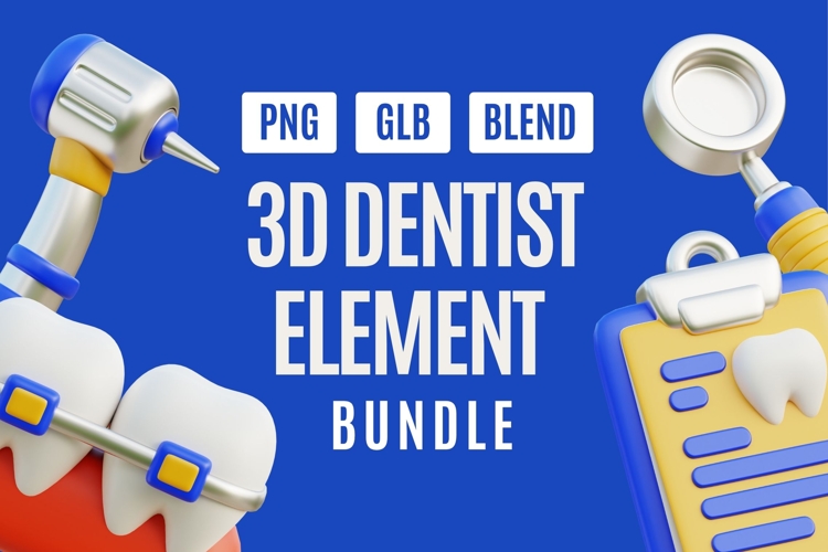 3D Tooth and Dentist Tools Collection example image 1