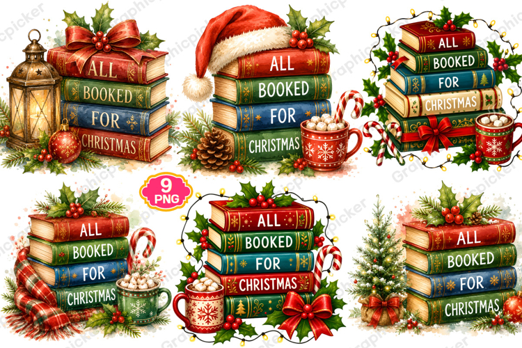 All Booked for Christmas PNG Clipart, Merry Christmas PNG