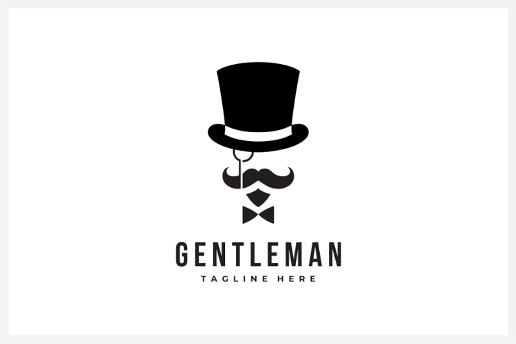 Gentleman Logo Design Vector Illustration