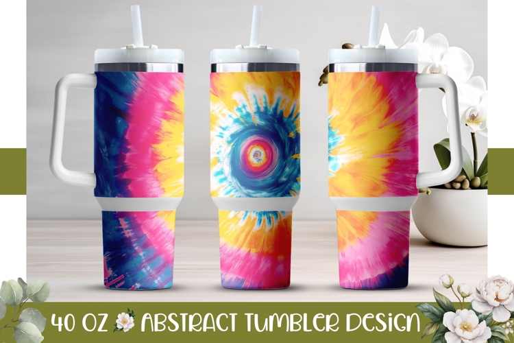 Tie Dye Tumbler Sublimation, Swirl 40 Oz Tumbler Wrap Design