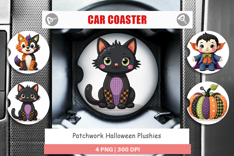 Car Coaster Patchwork Halloween Plushies