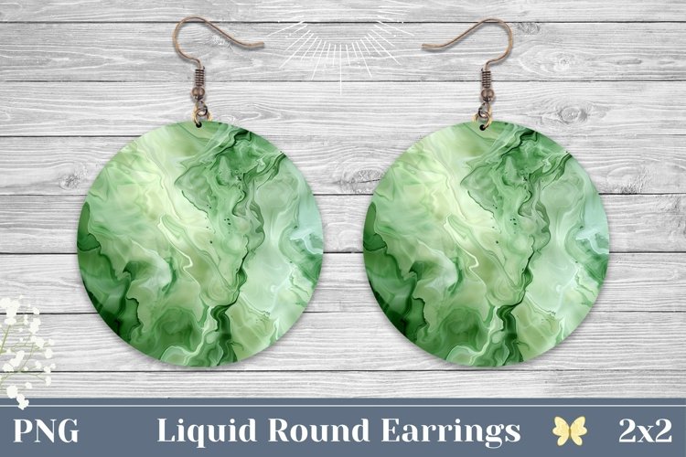 Light Green Earrings Template, Abstract Sublimation Design