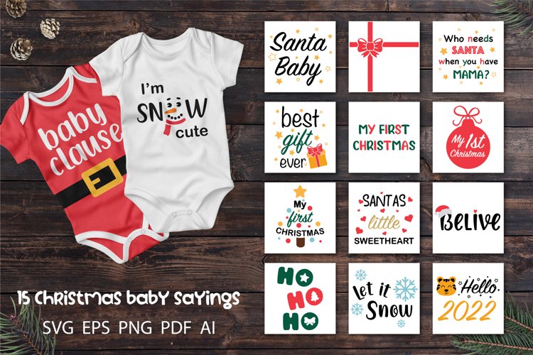 Christmas Sayings SVG - baby onesie svg