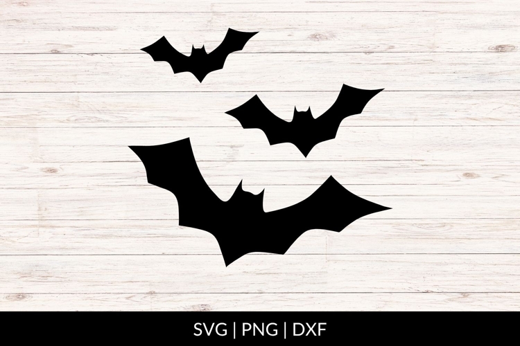 Hand Drawn Flying Bats SVG
