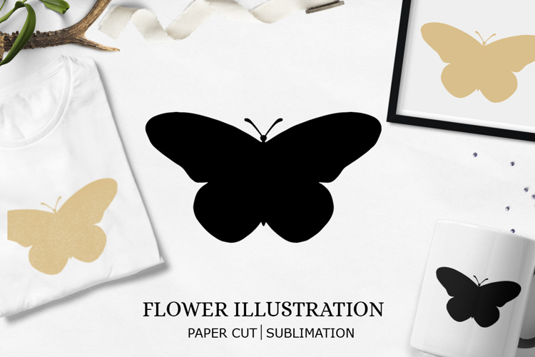 Butterfly silhouette template / butterfly paper cut