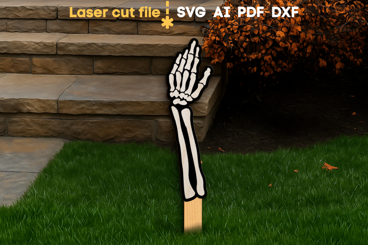 Halloween Skeleton Hand SVG laser cut file for Glowforge