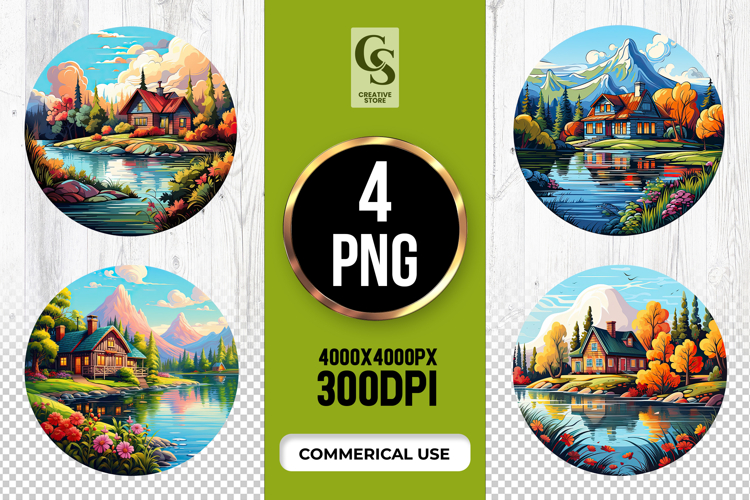 Scenic Landscape Clipart Sublimation PNG