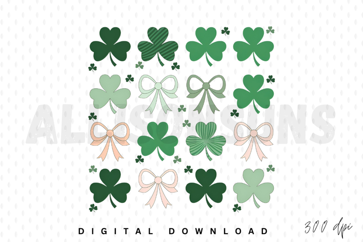 Coquette St. Patricks Day Bow Sublimation PNG