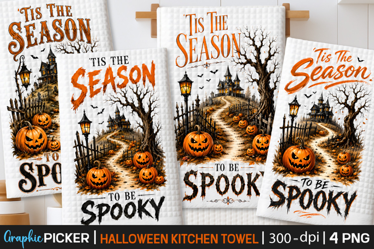 Halloween Kitchen Towel PNG, Tis The Season To Be Spooky PNG