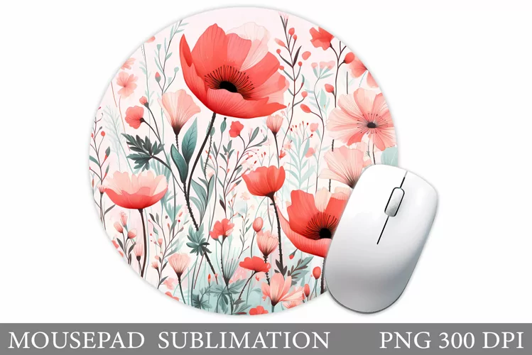 Floral Mouse Pad Sublimation. Flowers Mouse Pad Design