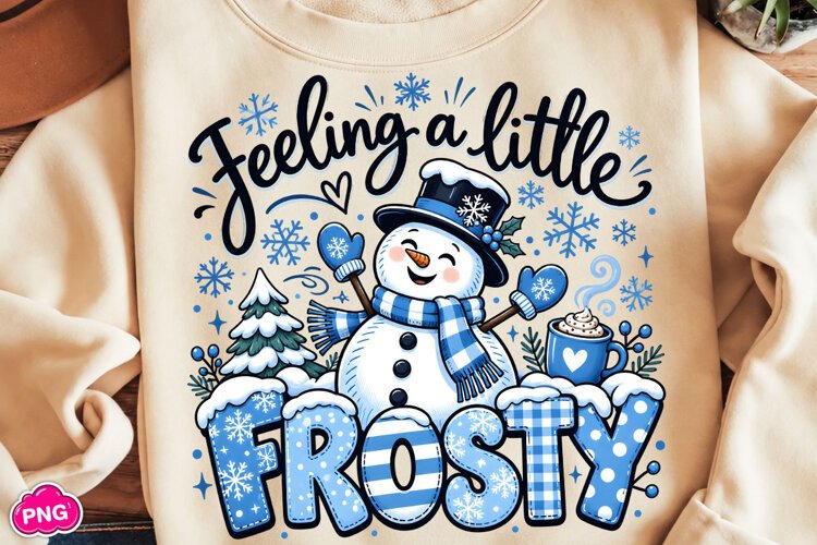 Feeling A Little Frosty PNG, Retro Frosty Christmas PNG example image 1