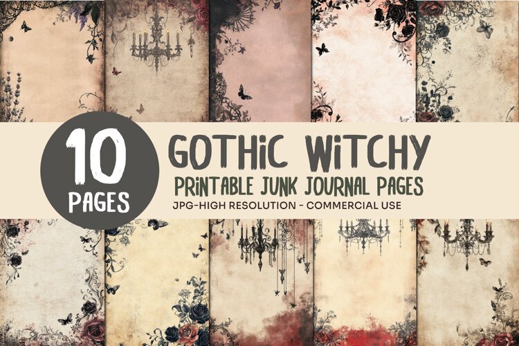 Gothic Rose Junk Journal Pages example image 1