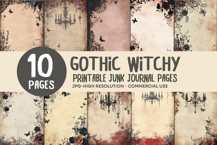 Gothic Rose Junk Journal Pages