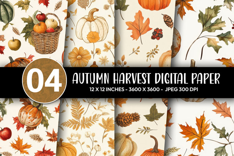 Autumn Harvest Digital Paper example image 1