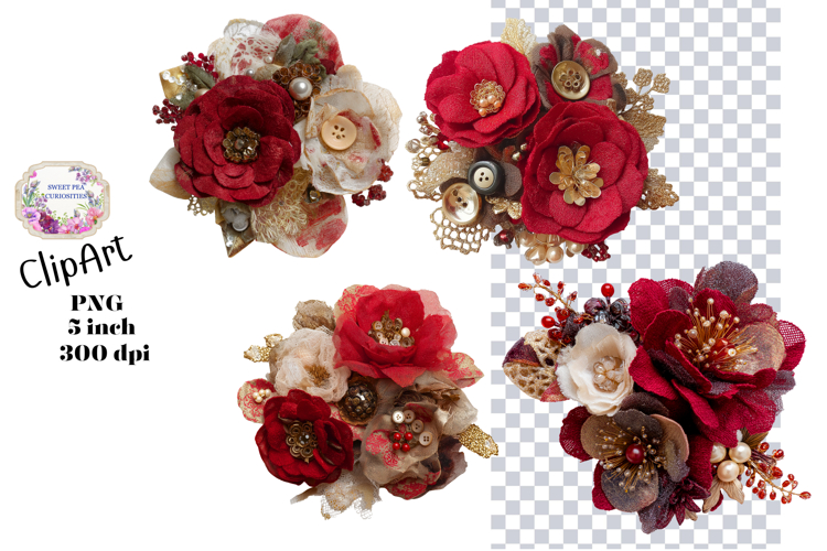 Tags, Flowers, Label, Ephemera, PNG, Junk Journal, clipart