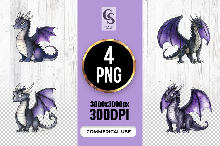 Purple Dragon Clipart PNG