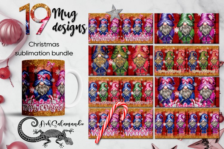 Christmas & New year Gnome | Mug sublimation design bundle example image 1