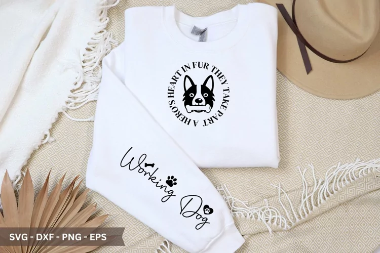 A hero's heart in fur they take part SVG -Dog Sleeve SVG T-S