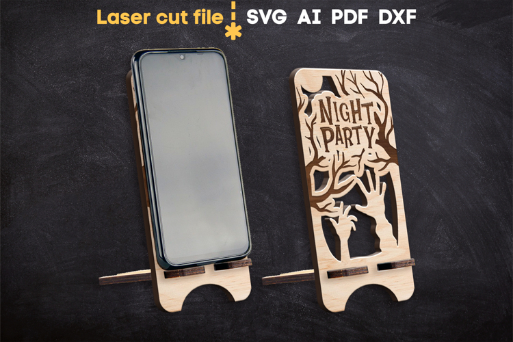 Halloween Phone Stand SVG laser cut file for Glowforge