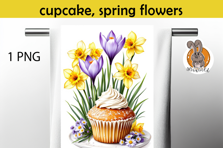 cupcake, spring flowers