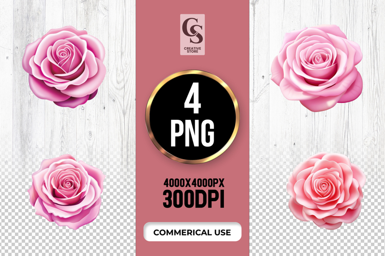 Pink flower clipart Image 8