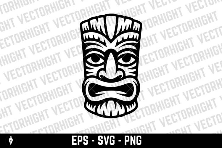 Traditional polynesian tiki idol. Illustration of tribal tik