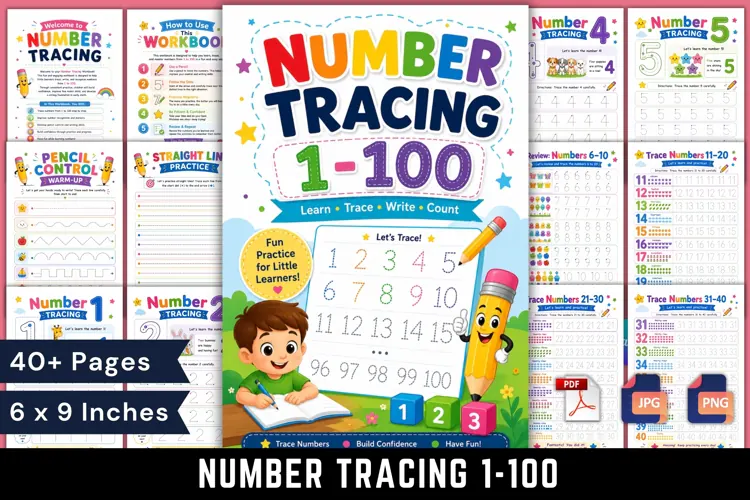 Number Tracing 1100 Workbook