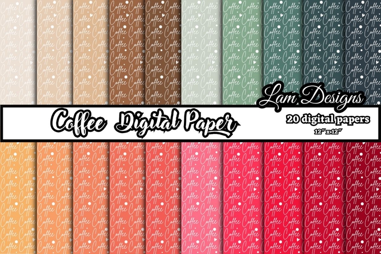 coffee digital papers, Coffee pattern, Coffee background