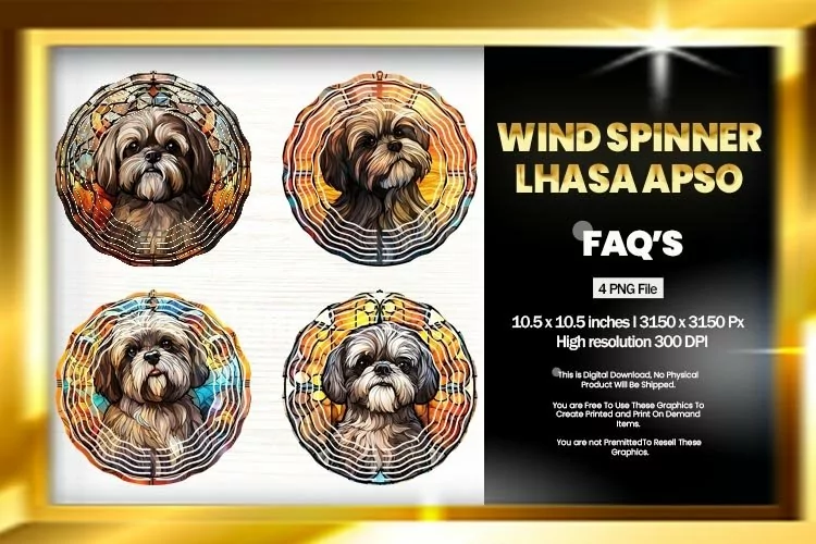 Lhasa Apso Wind Spinner Sublimation - 04 Variation