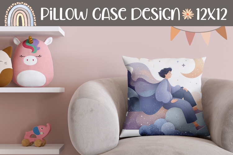 Cartoon Sky Pillow Sublimation, Fantasy Pillow Template