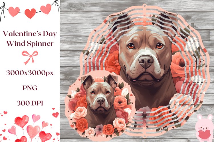 Dog Wind Spinner Sublimation, Pit Bull Wind Spinner PNG