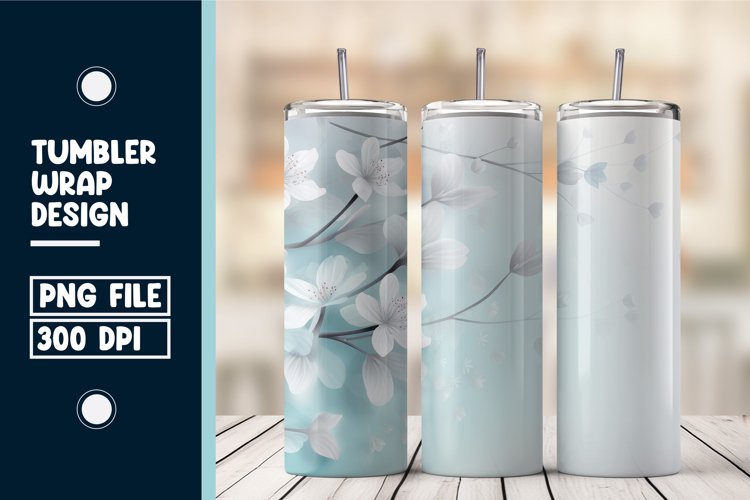 Flower Tumbler Wrap Design example image 1