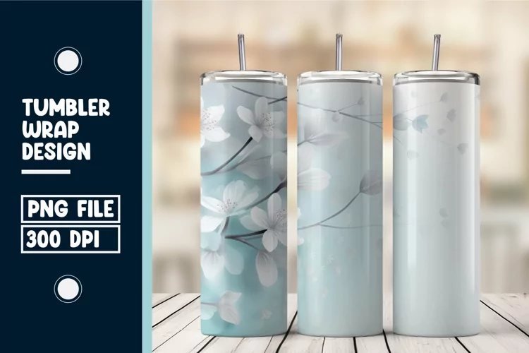 Flower Tumbler Wrap Design