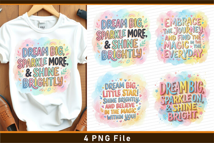 Dream Inspirational and Motivational sublimation Designs PNG example image 1