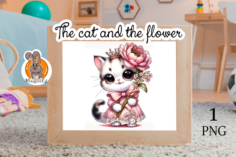 The cat and the flowers