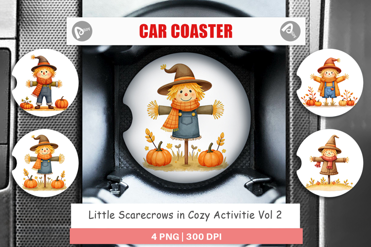 Car Coaster Cozy Little Scarecrows