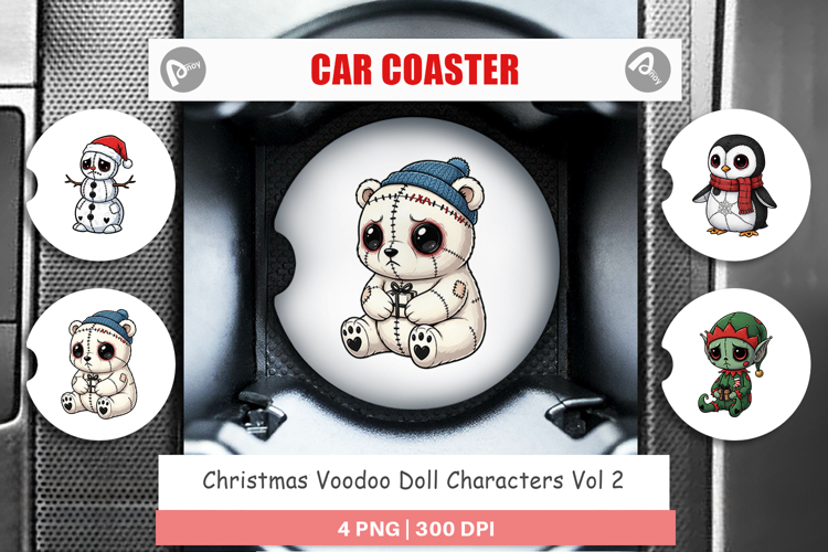 Voodoo Doll Characters Car Coaster